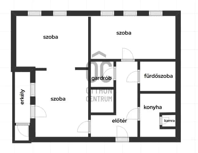 Szolnoki eladó lakás 58nm 3 szoba erkély