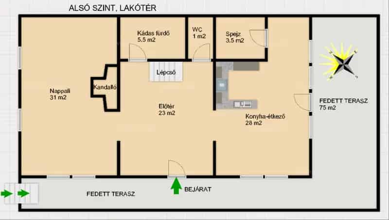 Felujitott csaldi haz Harkan nagy telekkel es uzlethelyiseggel