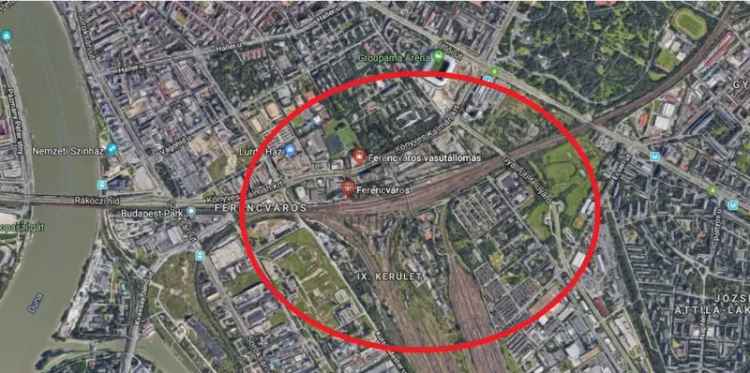 Eladó telek Budapest IX. kerületben 10.000 m2 területtel