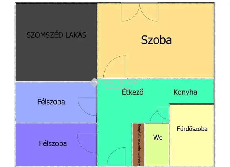 Budapest XX Erzsébetfalva 55 nm-es 3 szobás kertkapcsolatos lakás eladó