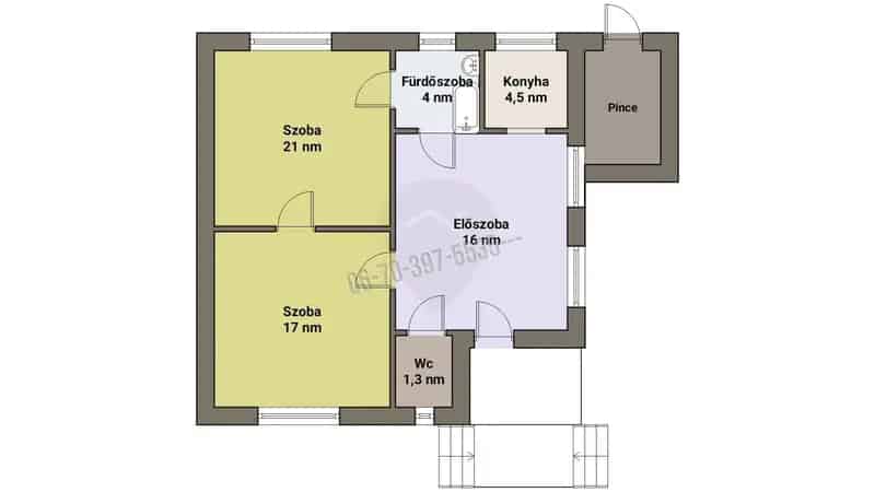 Hatvanban eladó 2 szobás tégla lakás 600 nm-es telken