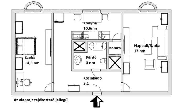 Zalaegerszeg Belváros - 49 nm-es 2 szobás lakás eladó