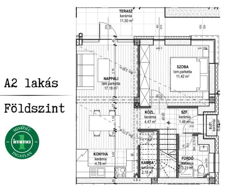 Eladó 65 nm-es új építésű lakás Miskolc csendes zöldövezetében