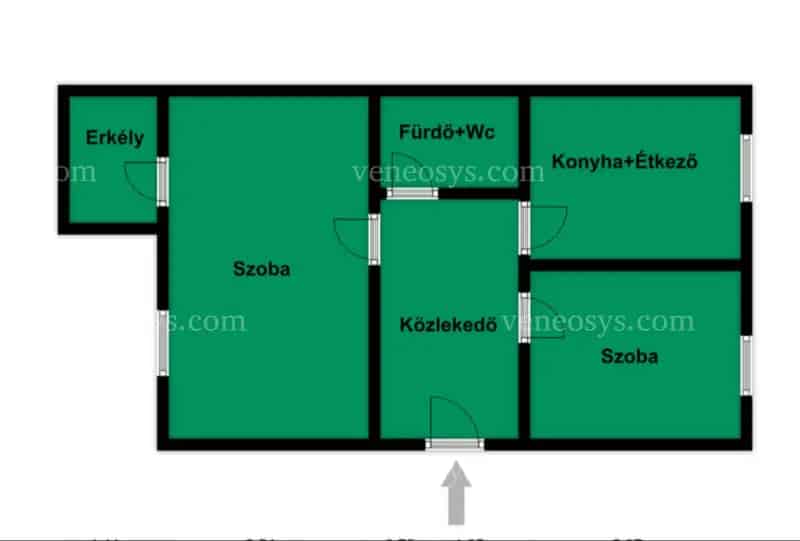 Sajószentpéter 2 szobás felújított lakás eladó