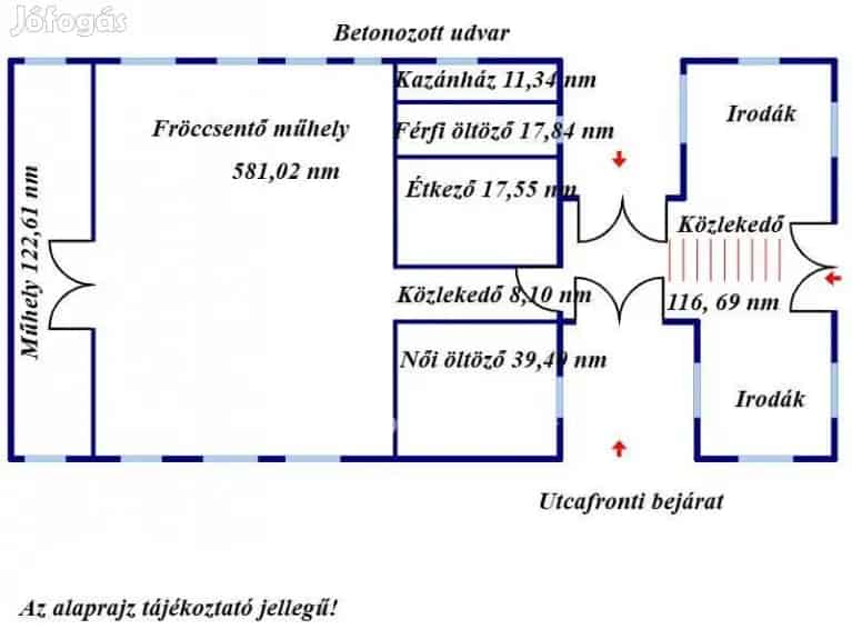 Üzem eladó Jászberényben 1485 nm 2 tonnás daruval