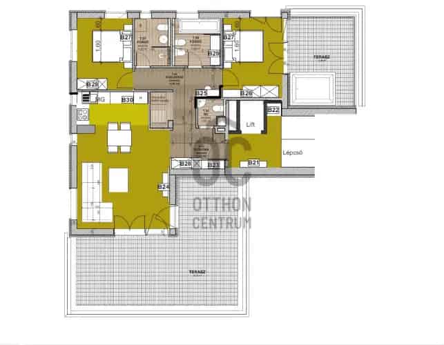 Budapest II kerület Luxus Villalakás eladó 86nm 3 szoba 150nm terasz