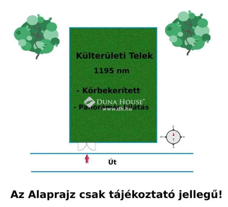 Alsópetényi panorámás telek eladó - 1195 nm Cser-tóra néző kilátással