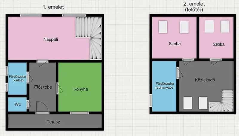 130 nm-es 3 szobás házrész kerttel és garázzsal