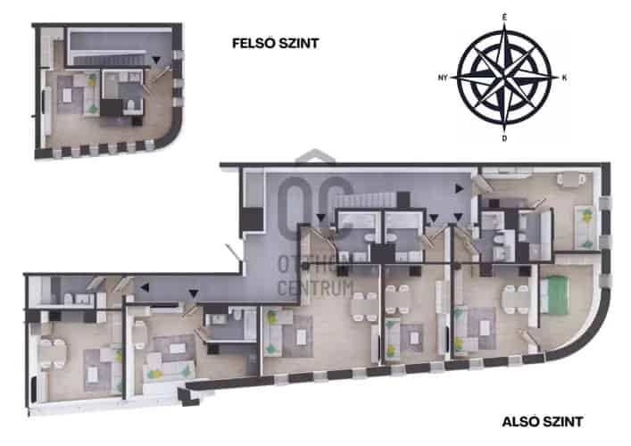 Budapest VIII kerületi befektetésre alkalmas tetőtéri ingatlan 7 lakással