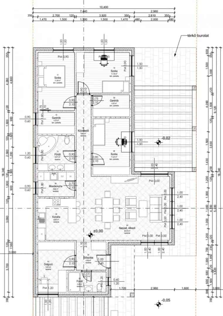 Oroszlány 145 nm-es 5 szobás családi ház építése