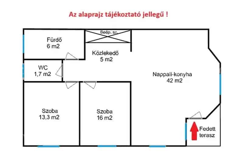 75 nm-es 3 szobás felújított lakás Alsónémediben
