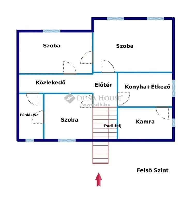 185 nm-es 2 szintes tégla ház 264 nm-es telken két külön bejáratú lakással