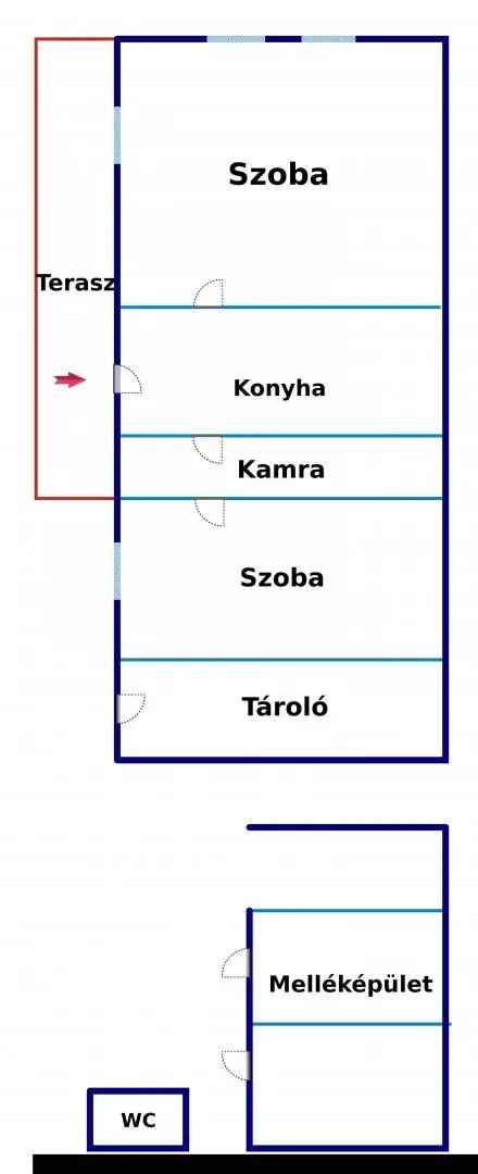 Kunszentmártoni parasztház eladó 51 m2 394 m2 telekkel