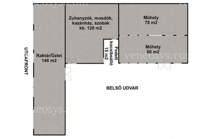 Telephely eladó 410 m2 műhellyel Gyönkön