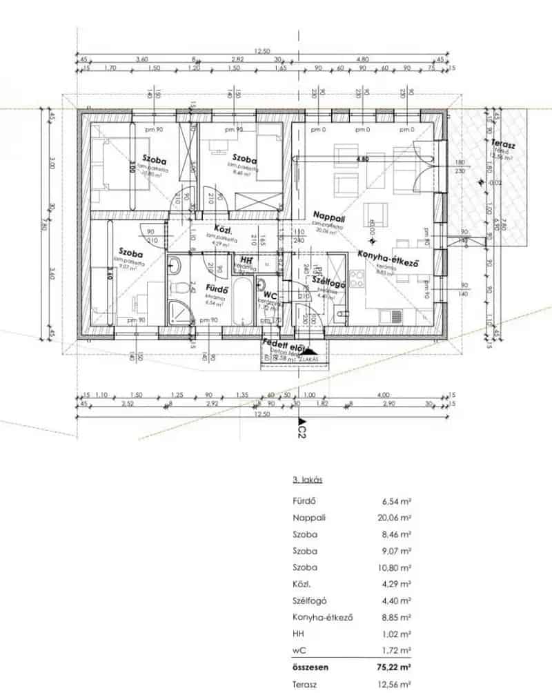75m2-es 3 szobás ház Szombathelyen Oladon 773m2 telekkel