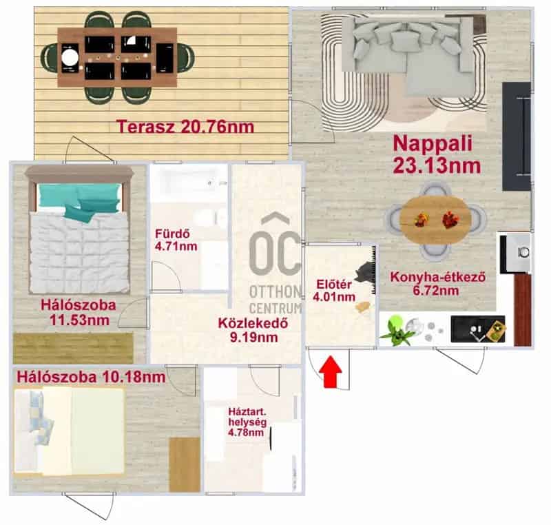 Verőce 75 nm-es 3 szobás ház eladó