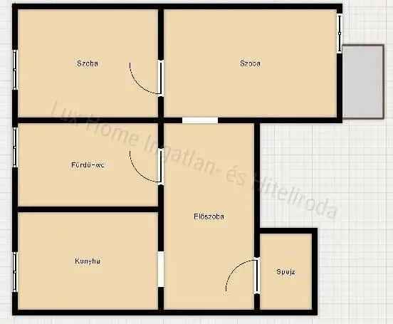 Oroszlány 55 nm-es 2 szobás téglalakás eladó