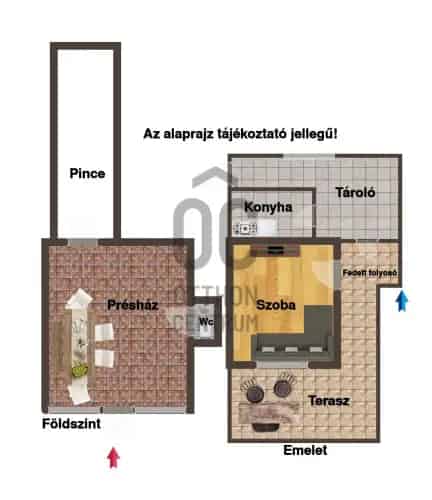 Süttői eladó hétvégi ház - 60 nm - présház - borospince - terasz