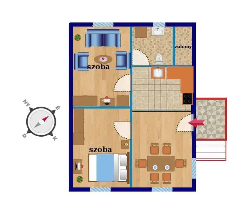 Dömsödi 2 szobás téglaház 967 nm-es telekkel