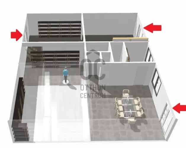 Budapest X kerületi eladó üzlethelyiség 101m2 3 bejárattal