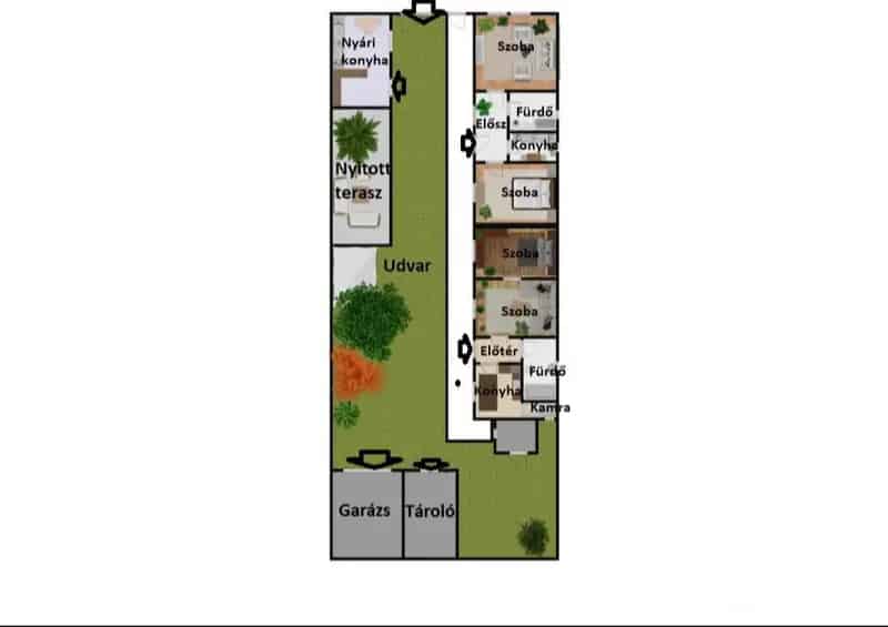 Eladó kétlakásos családi ház Esztergomban 116 m2 722 m2 telekkel