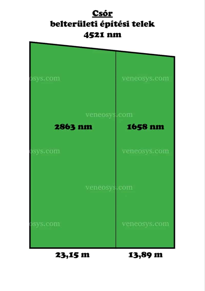 Csóri építési telek eladó 4521 nm 30 beépíthetőséggel