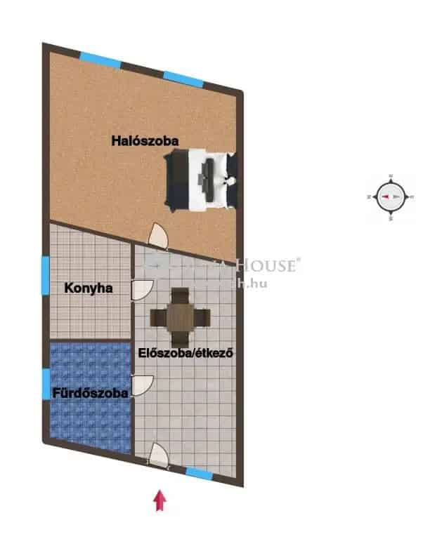 Felújítandó kertkapcsolatos tégla lakás vasútállomás közelében