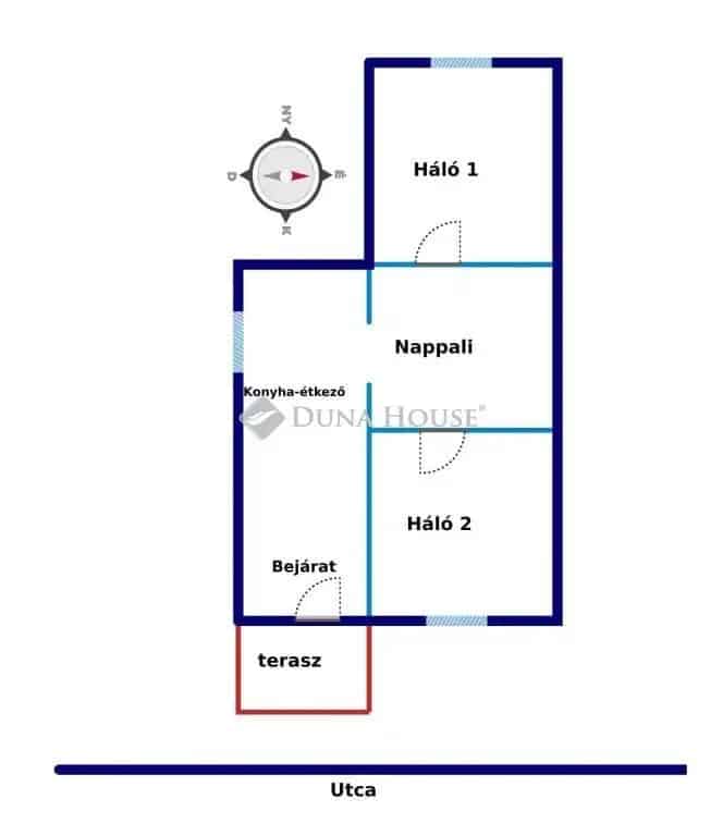 Ellend 50 nm-es ház felújítandó 2 szoba nappalival