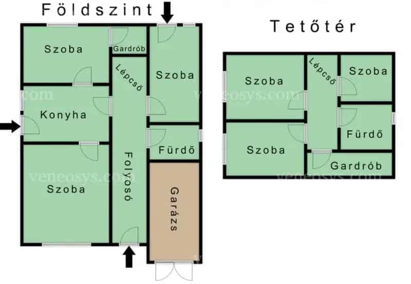 Sajószentpéter 108nm 4 2 félszobás családi ház eladó