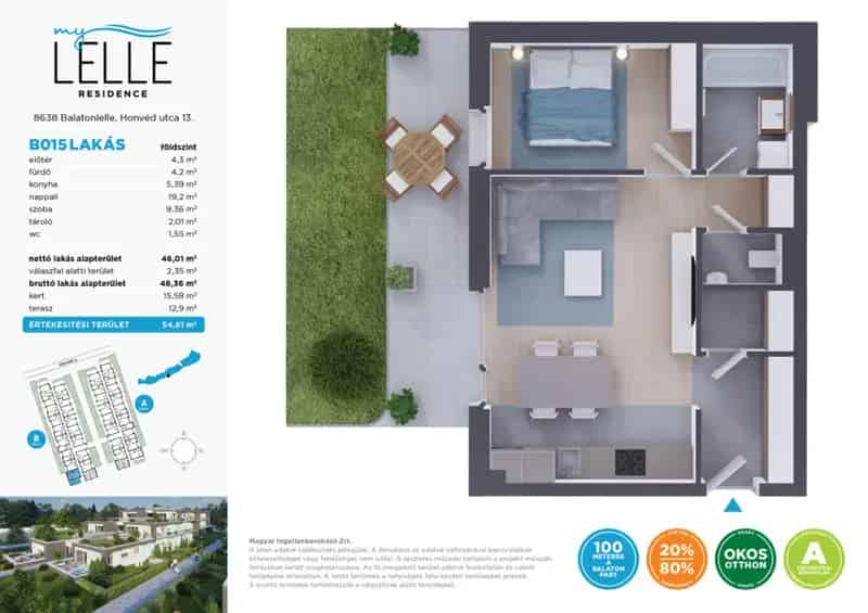 Balatonlelle Apartmanok eladó - Újépítésű lakások a parton