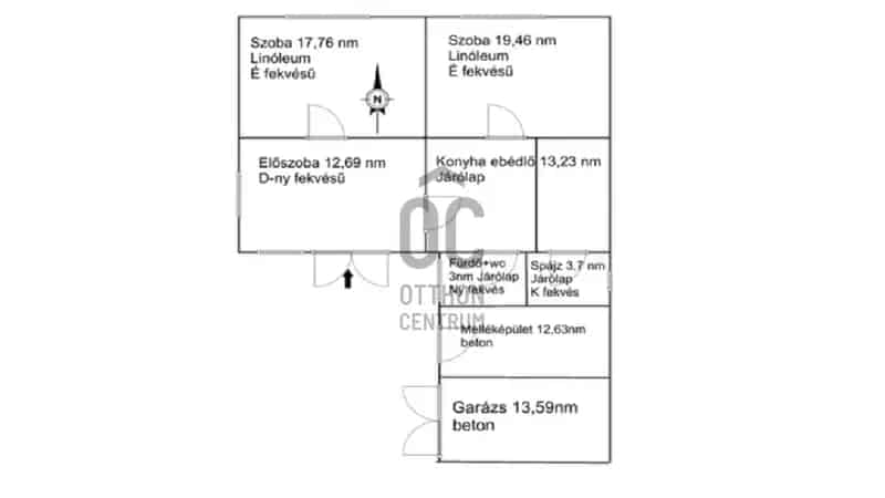 Domoszlói eladó családi ház 2 szoba 744nm telekkel