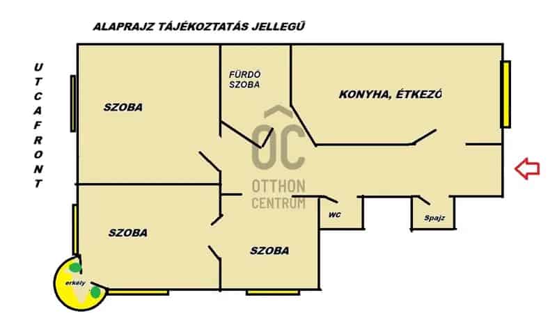 97 nm-es 3 szobás lakás kiadó - kiváló közlekedéssel