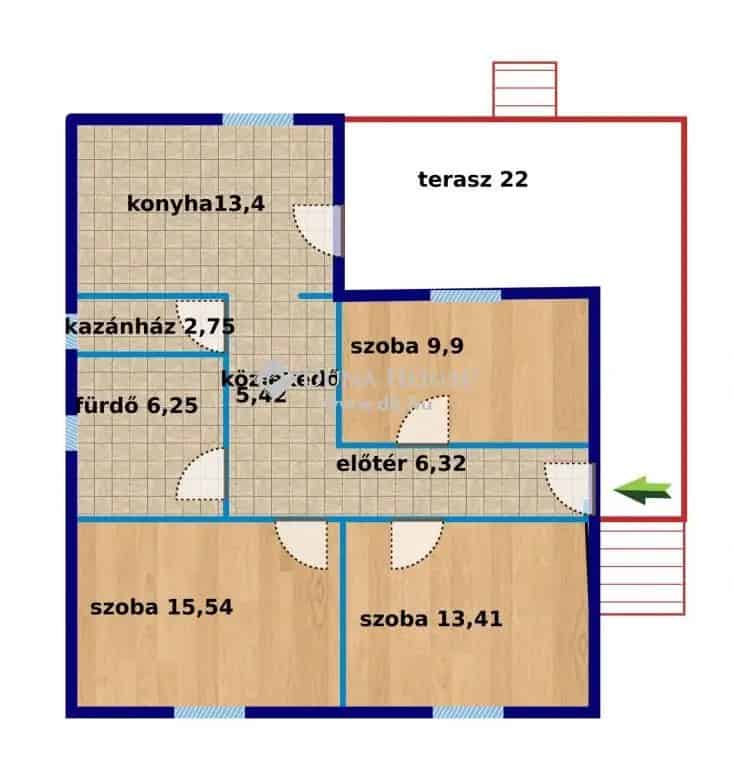 Felujitott 3 szobas csaladhaz Esztergom Kertvarosban Palatinus to kozelben