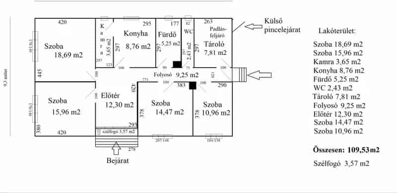 Táska családi ház eladó - 109nm, 4 szoba, felújított