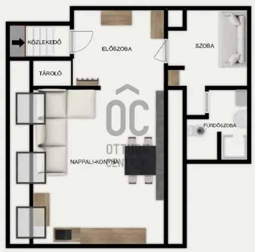 Budapest VII kerületi eladó lakás 53 nm 2 szoba