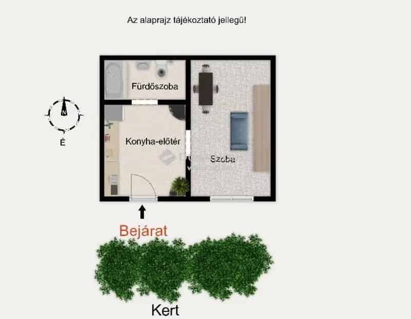 24 nm-es Garzonlakás Pesterzsébeten Saját Kerttel