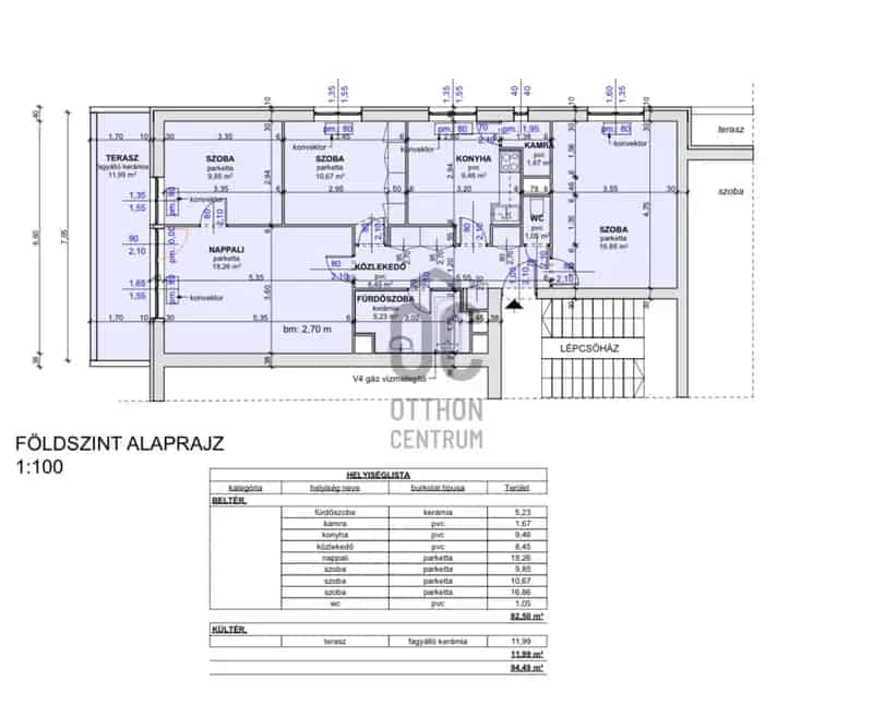 Nyíregyháza 82 m2 4 szobás tégla lakás erkéllyel