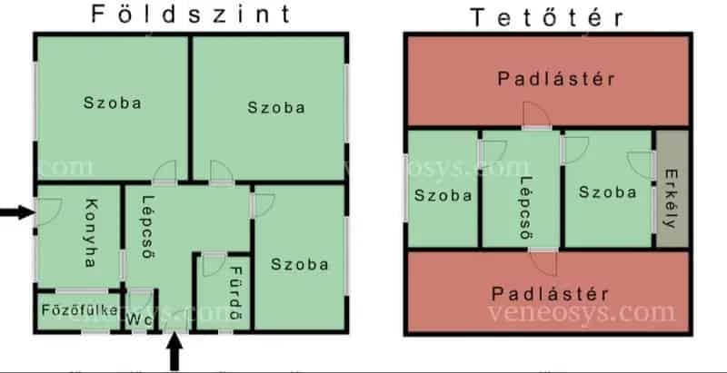 Sajószentpéter 112m2-es családi ház eladó 3+2 félszobával