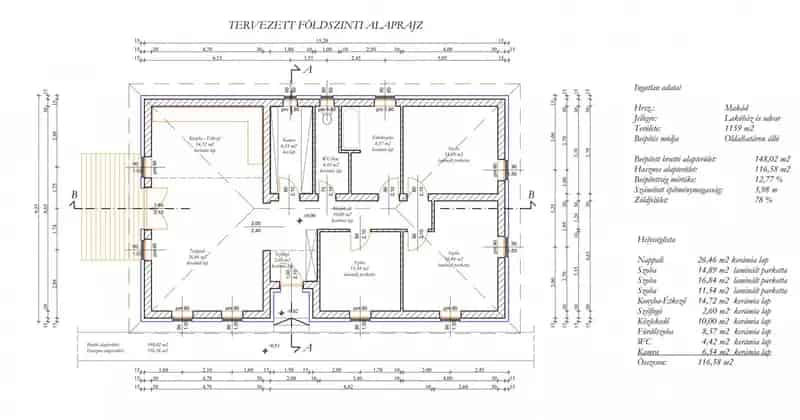 Új építésű családi ház Makádon eladó - 117m² szerkezetkész
