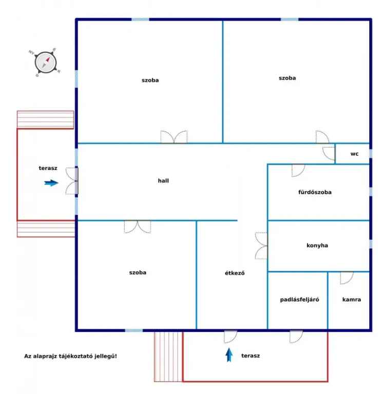 Monori családi ház eladó - 110nm - terasz - kandalló - kert