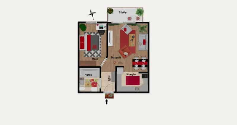 Székesfehérvár Budai Kapu 44m2 felújított 1 1 félszobás erkélyes lakás kiadó