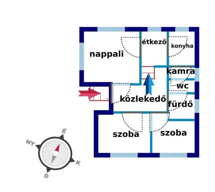 Fertődi családi ház eladó - 3 szoba, garázs, nagy kert