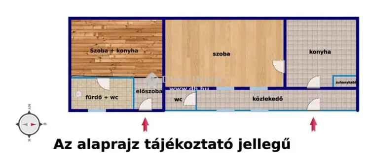 Gyömrő belterületén eladó 60nm-es vegyes falazatú sorház két lakással