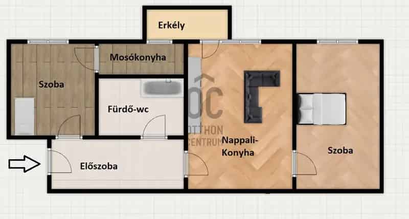 Oroszlány 3 szobás felújított tégla lakás erkéllyel