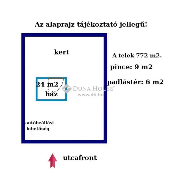 Eladó telek Mogyoród Kukukkhegyen házikóval és gyümölcsfákkal