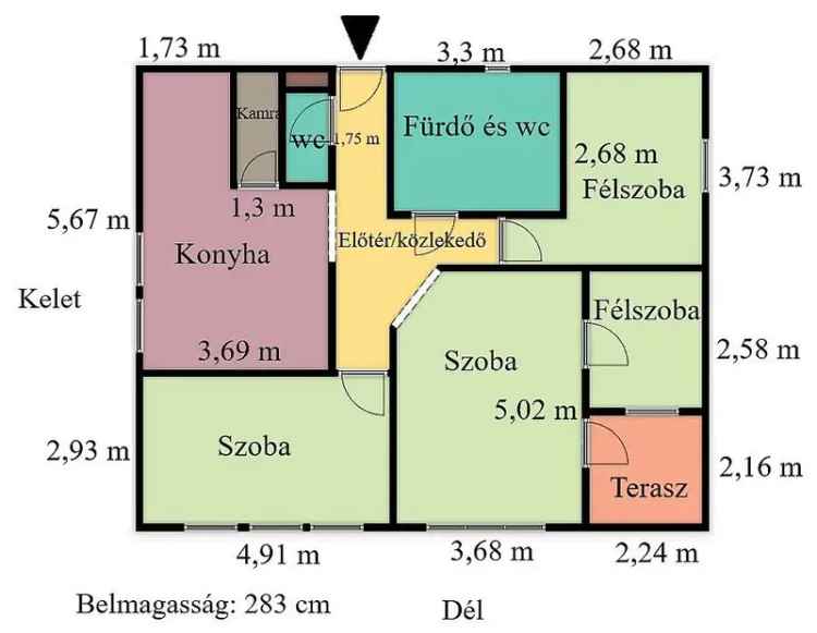 Eladó 2 szobás teraszos házrész Újpest kertvárosi részén