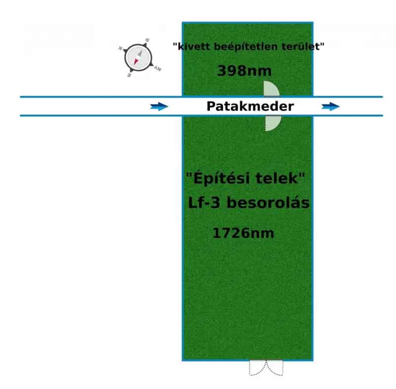 Városlőd Patakparti Építési Telek Eladó 1726nm + 398nm