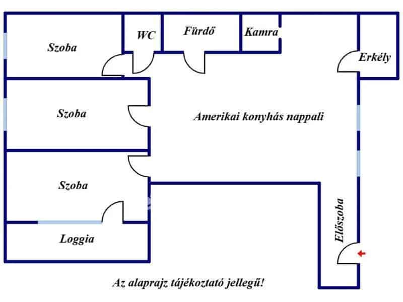 Szeged 91 nm-es 3 szobás dupla erkélyes lakás kiadó