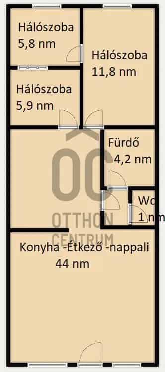 73 nm-es 3 hálószobás sorházi lakás Tápiószelén CSOK-kal