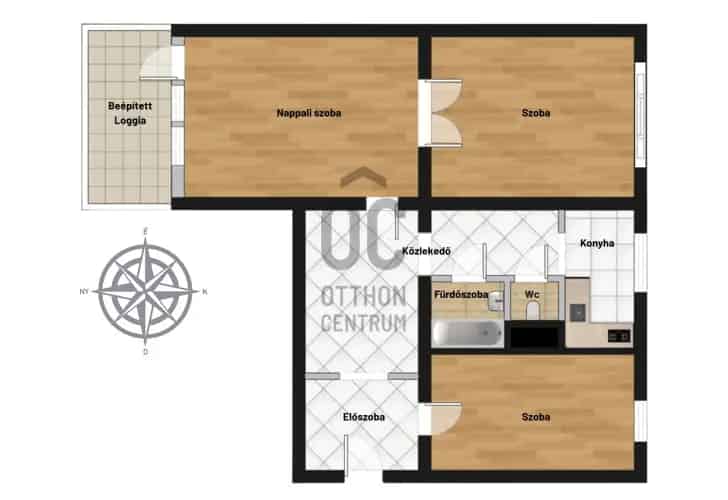 Budapest XI kerulet 62 nm 3 szoba erkélyes panel lakás elado